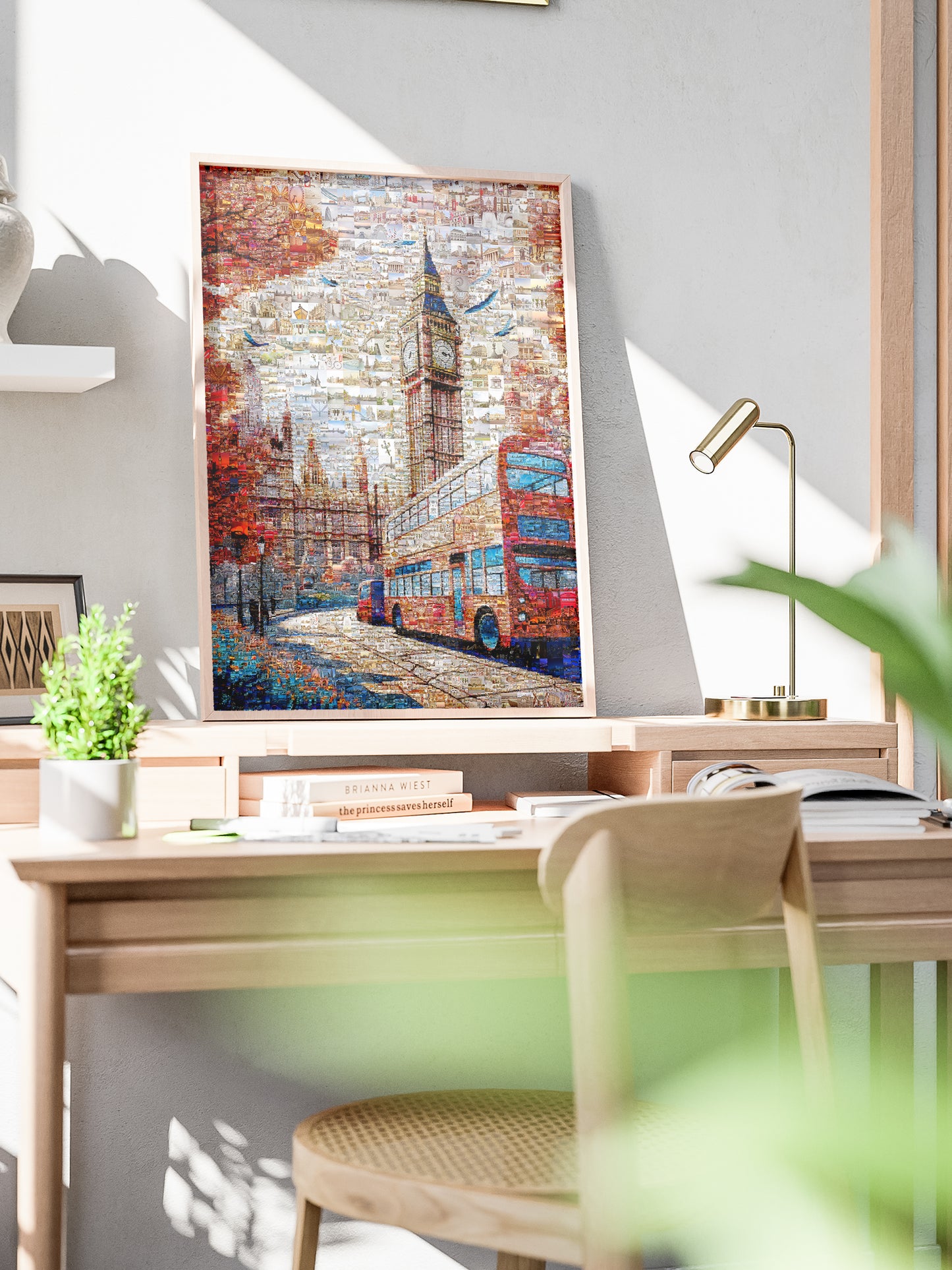 London Mosaic Artwork: Iconic Big Ben & Red Bus - Unique Home Decor for London Lovers AtelierMosaics