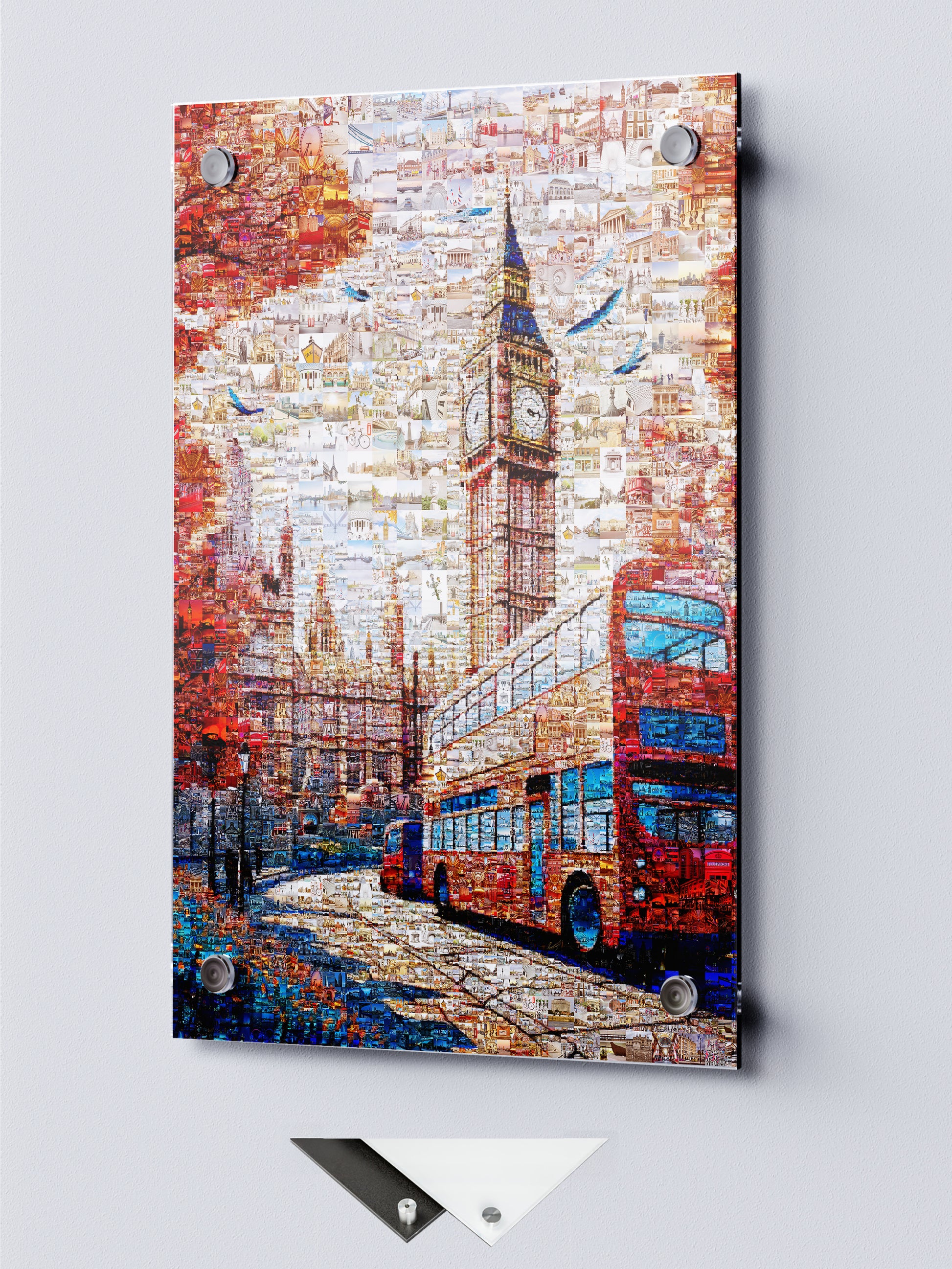 London Mosaic Artwork: Iconic Big Ben & Red Bus - Unique Home Decor for London Lovers AtelierMosaics