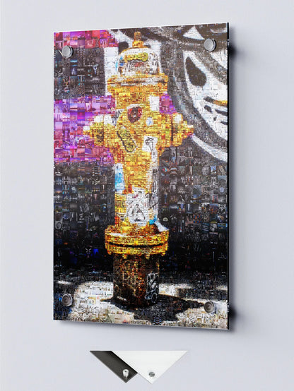 Stunning Mosaic Art of a Fire Hydrant – Unique Urban Decor for Home or Office AtelierMosaics