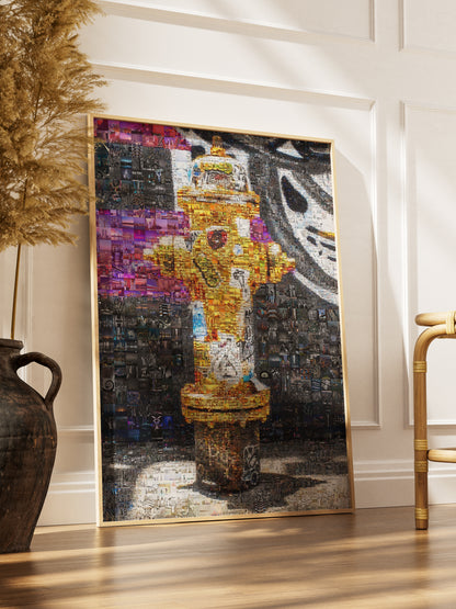Stunning Mosaic Art of a Fire Hydrant – Unique Urban Decor for Home or Office AtelierMosaics