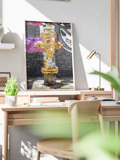 Stunning Mosaic Art of a Fire Hydrant – Unique Urban Decor for Home or Office AtelierMosaics