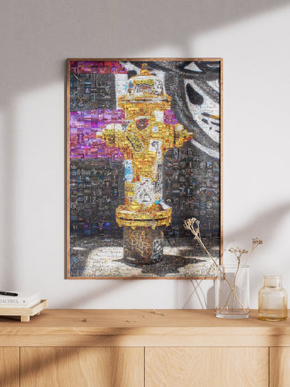 Stunning Mosaic Art of a Fire Hydrant – Unique Urban Decor for Home or Office AtelierMosaics