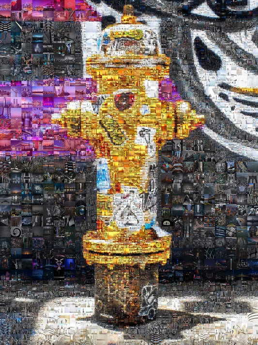 Stunning Mosaic Art of a Fire Hydrant – Unique Urban Decor for Home or Office AtelierMosaics