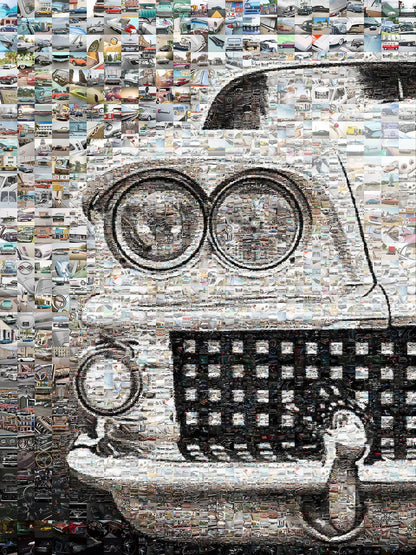 Vintage Car Mosaic Artwork - Unique Automotive Wall Art for Car Enthusiasts AtelierMosaics