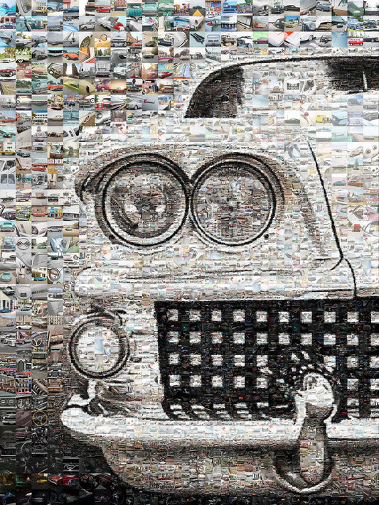 Vintage Car Mosaic Artwork - Unique Automotive Wall Art for Car Enthusiasts AtelierMosaics