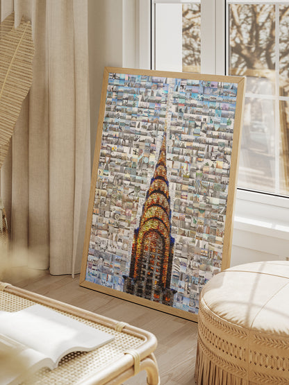 Stunning Chrysler Building Mosaic Art - Unique Urban Wall Decor for Modern Spaces AtelierMosaics