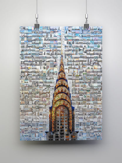 Stunning Chrysler Building Mosaic Art - Unique Urban Wall Decor for Modern Spaces AtelierMosaics