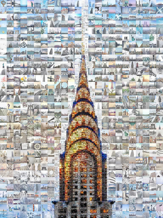 Stunning Chrysler Building Mosaic Art - Unique Urban Wall Decor for Modern Spaces AtelierMosaics