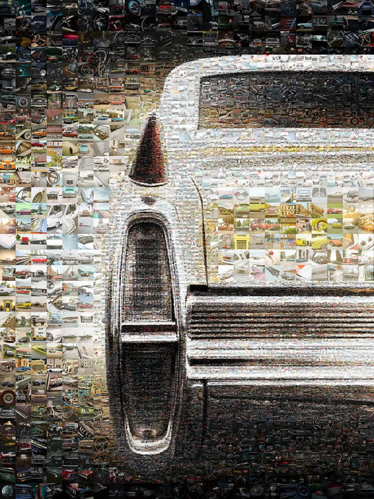 Unique Vintage Car Mosaic Art - Perfect Wall Decor for Auto Enthusiasts and Collectors AtelierMosaics