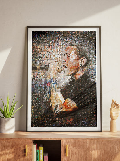 Chester Bennington Mosaic Artwork - Celebrating the Legacy of Linkin Park | Perfect for Music Fans AtelierMosaics