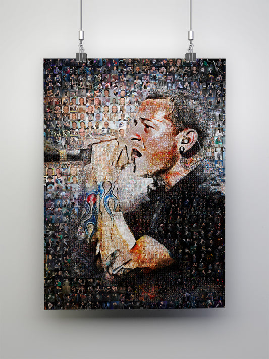 Chester Bennington Mosaic Artwork - Celebrating the Legacy of Linkin Park | Perfect for Music Fans