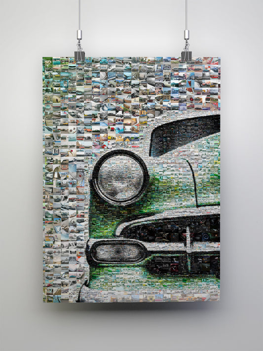 Vintage Car Mosaic Art - Unique Wall Decor for Automotive Enthusiasts AtelierMosaics