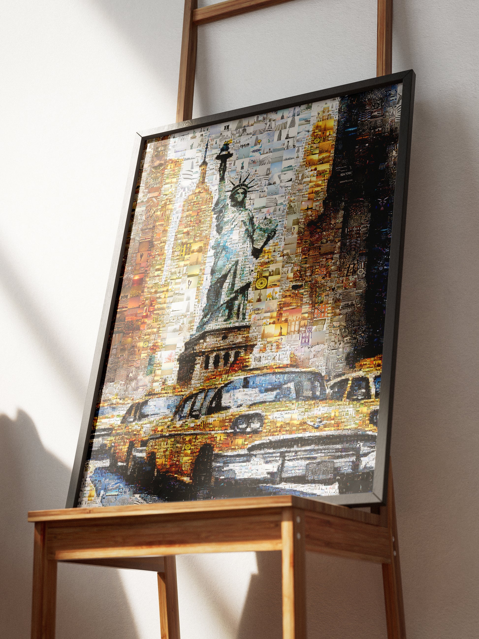 Stunning NYC Mosaic Art - Statue of Liberty & Iconic Yellow Taxis | Perfect Wall Decor for Your Home or Office AtelierMosaics