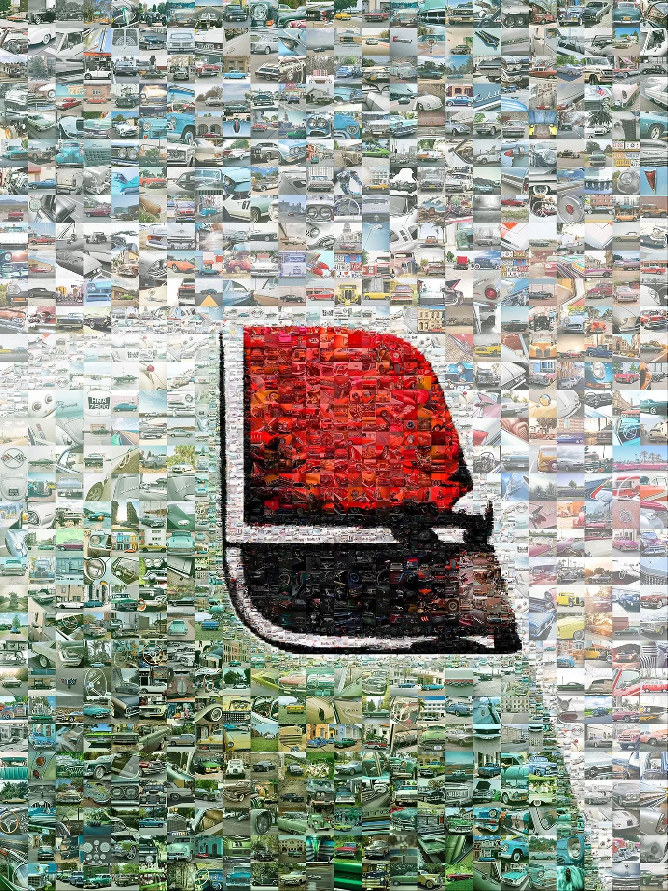 Stunning Automotive Mosaic Art - Unique Car Collage for Car Enthusiasts and Home Decor AtelierMosaics