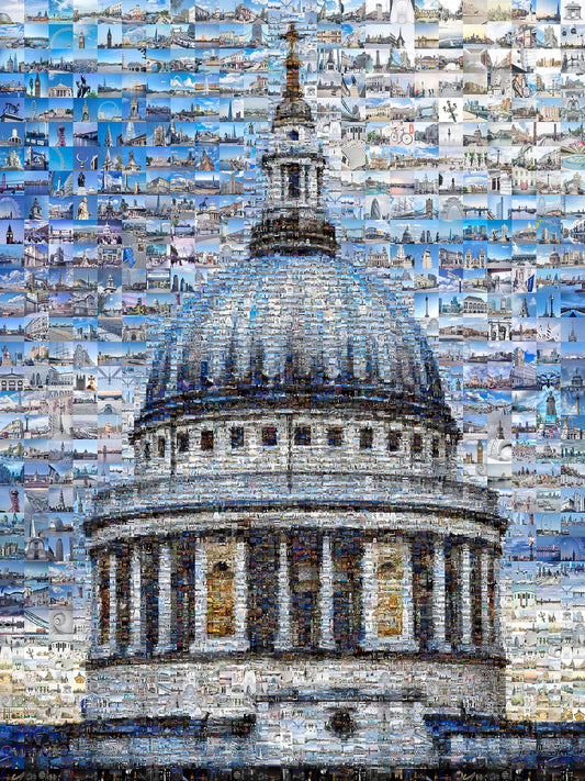 Stunning London Mosaic Artwork - Iconic St. Paul's Cathedral in Vibrant Detail AtelierMosaics
