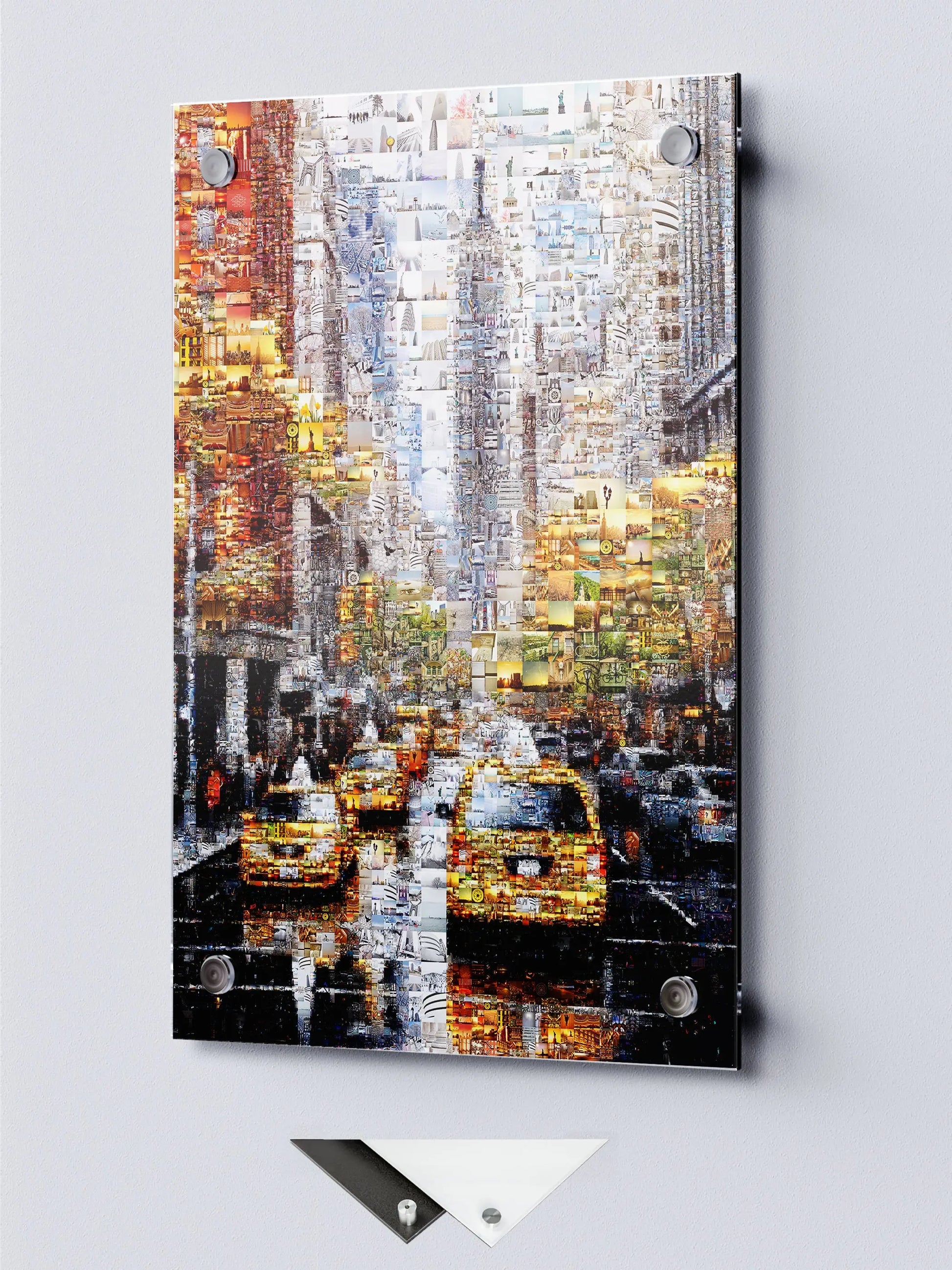 Stunning Urban Mosaic Artwork - Captivating Cityscape with Yellow Taxis and Iconic Landmarks AtelierMosaics