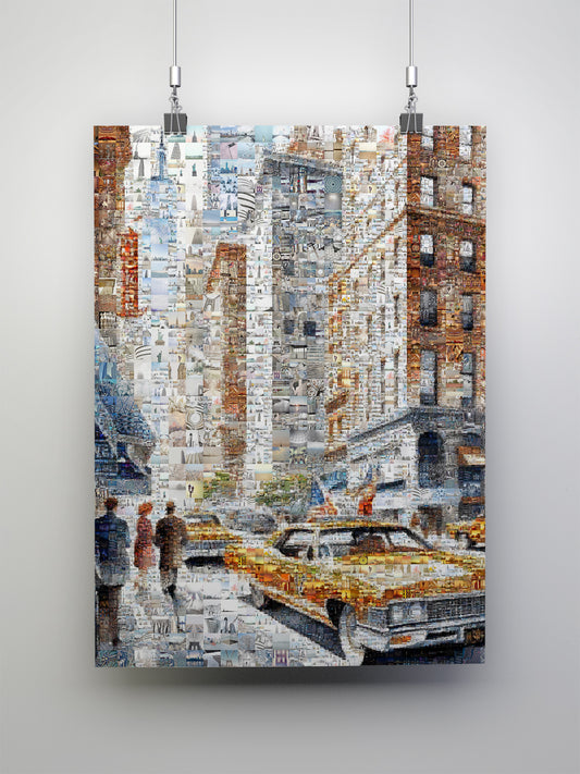 Stunning NYC Mosaic Artwork - Capture the Essence of the City in a Unique Collage of Iconic Landmarks