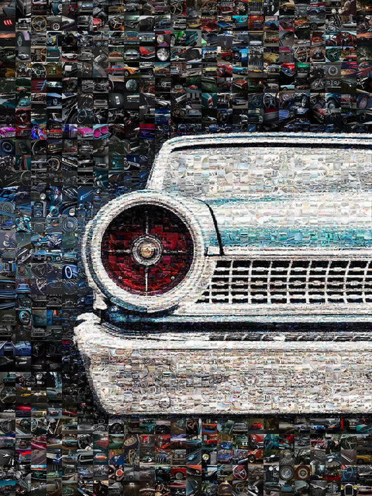 Vintage Car Mosaic Art - Unique Automotive Wall Decor for Car Enthusiasts AtelierMosaics
