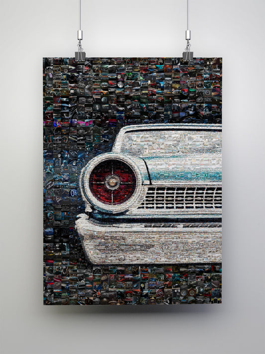 Vintage Car Mosaic Artwork - Unique and Colorful Auto Collage for Car Lovers and Home Decor AtelierMosaics