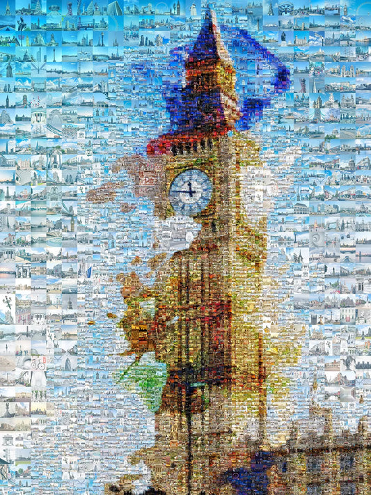 Stunning London Mosaic Artwork Featuring Iconic Big Ben - Perfect Wall Decor for Home and Office AtelierMosaics