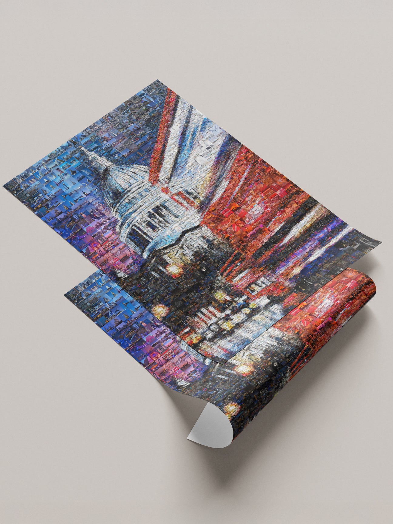 Stunning London Mosaic Artwork - Iconic Cityscape Featuring St. Paul's Cathedral and Vibrant City Life AtelierMosaics