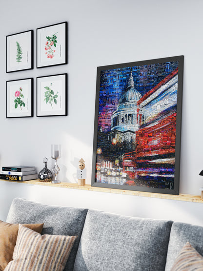 Stunning London Mosaic Artwork - Iconic Cityscape Featuring St. Paul's Cathedral and Vibrant City Life AtelierMosaics