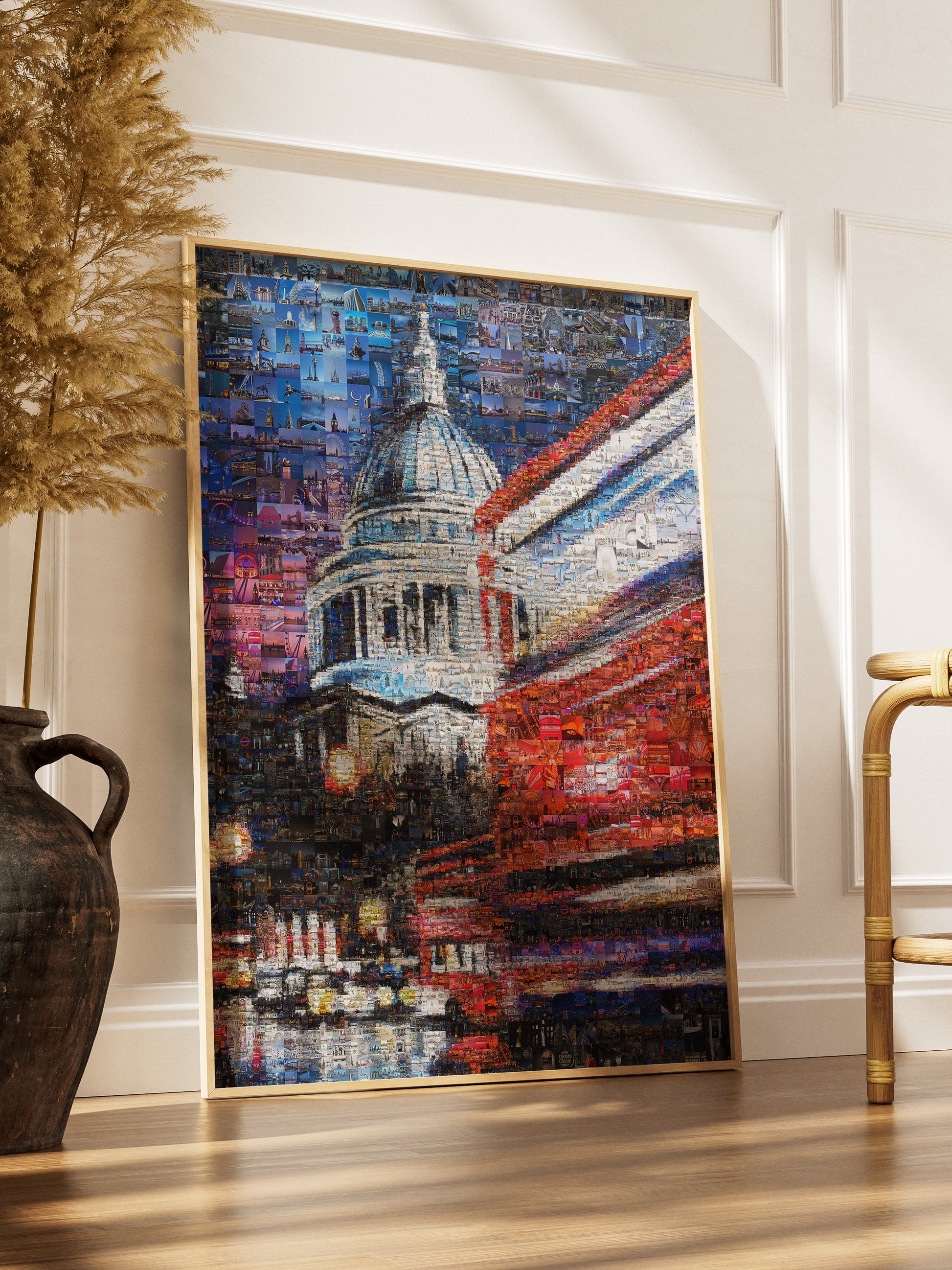 Stunning London Mosaic Artwork - Iconic Cityscape Featuring St. Paul's Cathedral and Vibrant City Life AtelierMosaics