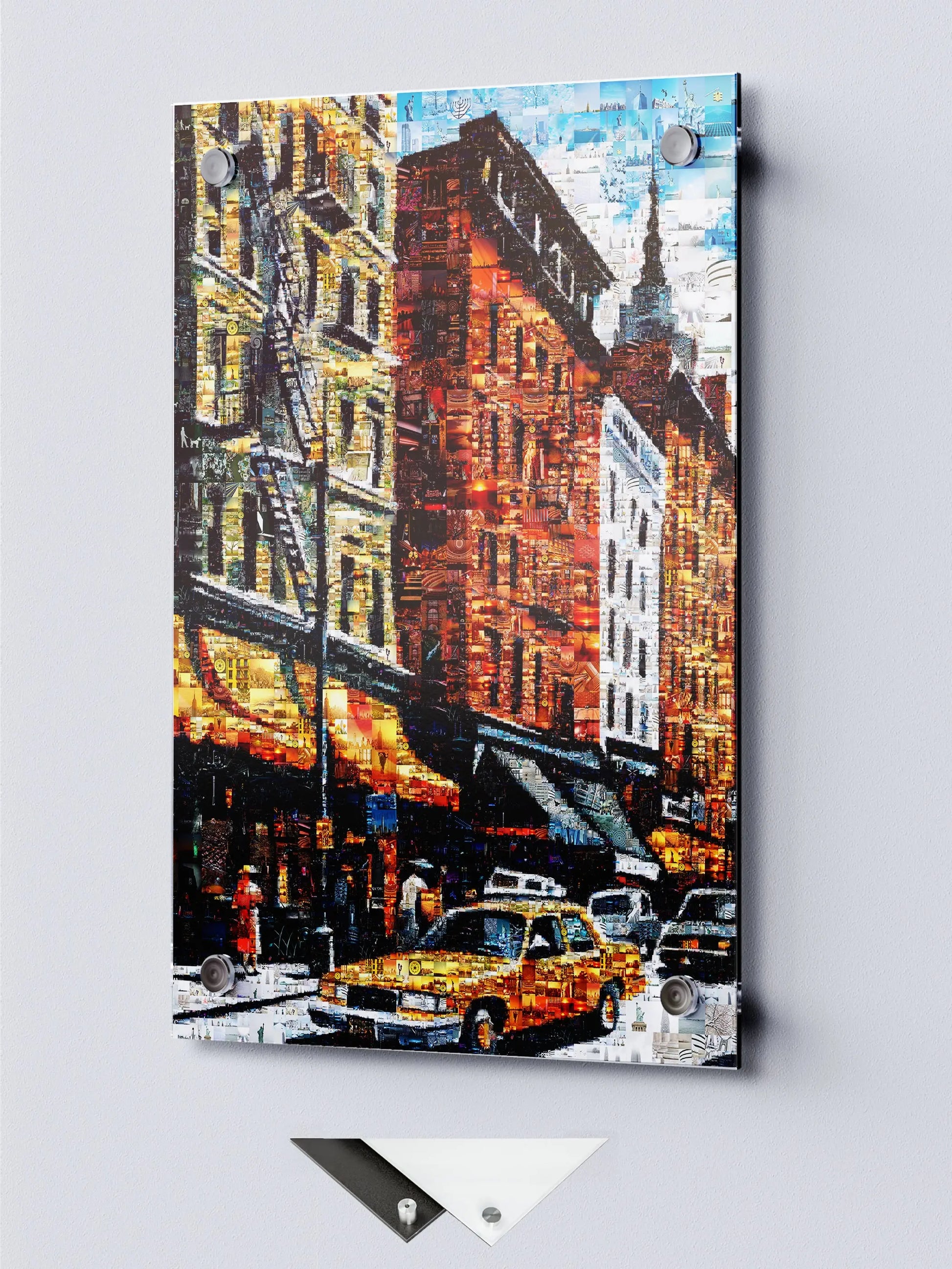 Vibrant Cityscape Mosaic Artwork - Unique Urban Art Piece for Home Décor AtelierMosaics