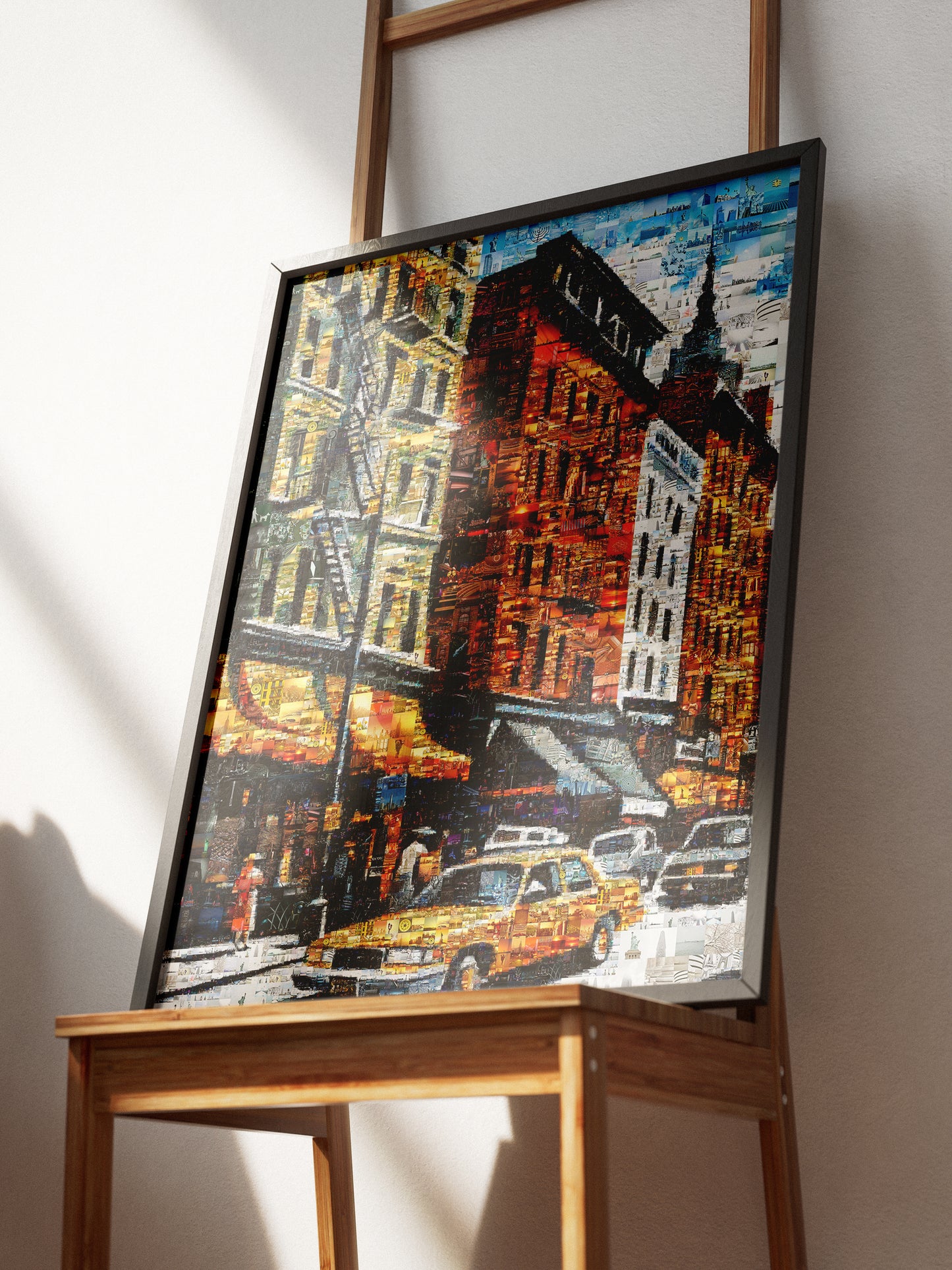 Vibrant Cityscape Mosaic Artwork - Unique Urban Art Piece for Home Décor AtelierMosaics