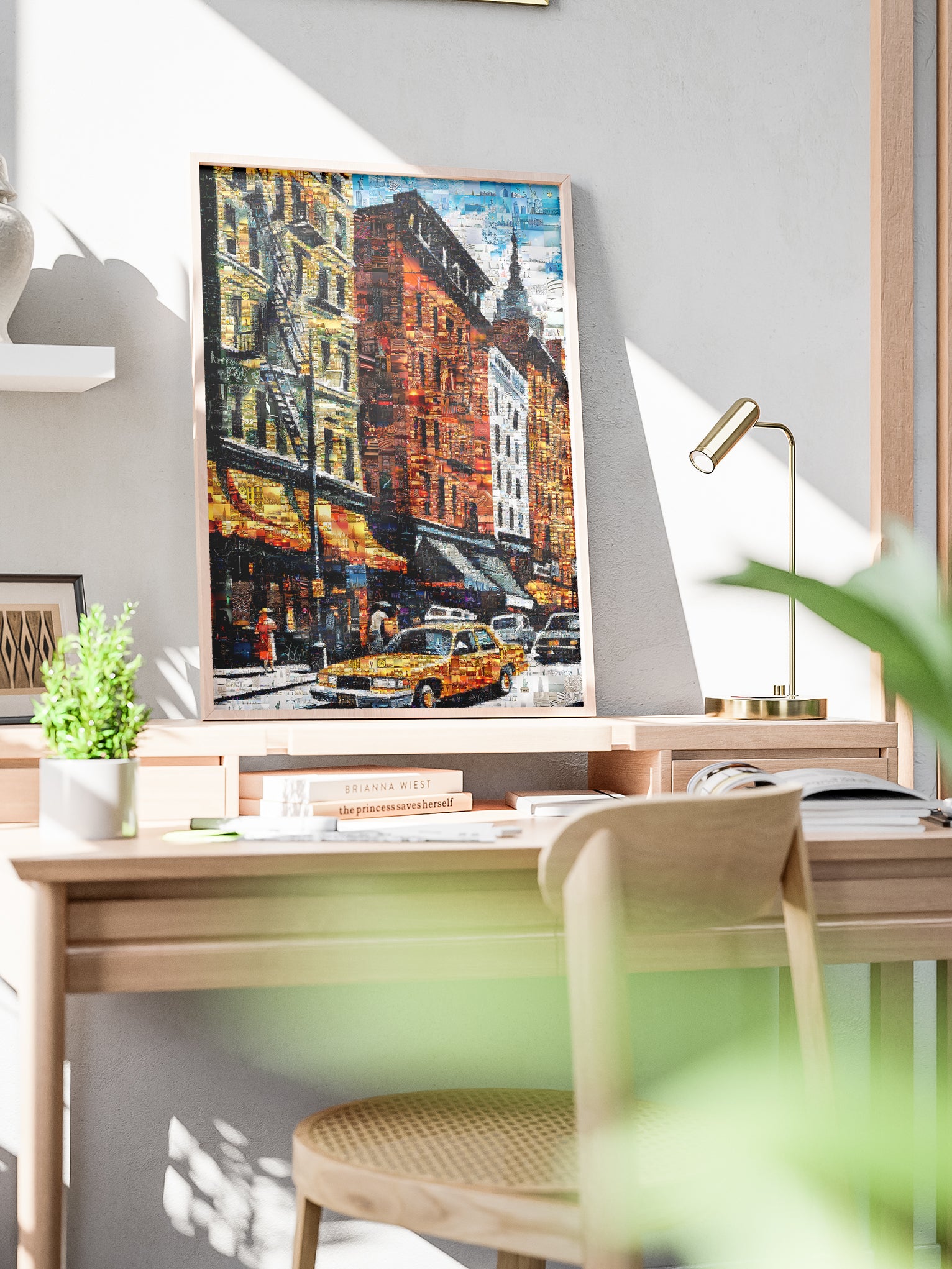 Vibrant Cityscape Mosaic Artwork - Unique Urban Art Piece for Home Décor AtelierMosaics