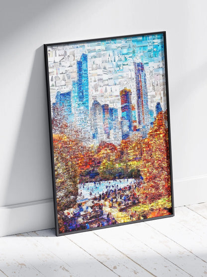 Stunning Urban Mosaic Art: A Colorful Skyline of City Life - Perfect Wall Decoration AtelierMosaics