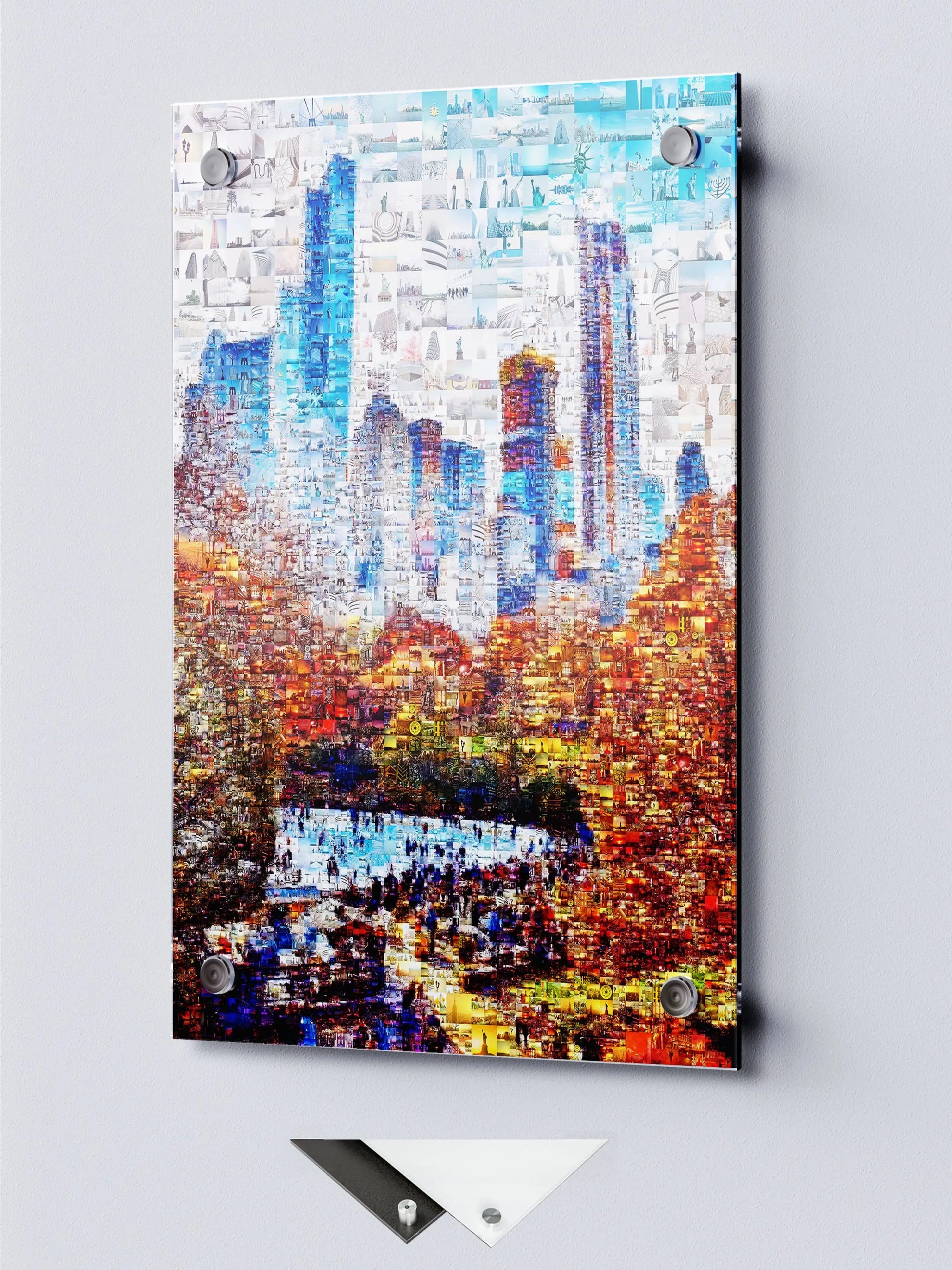 Stunning Urban Mosaic Art: A Colorful Skyline of City Life - Perfect Wall Decoration AtelierMosaics