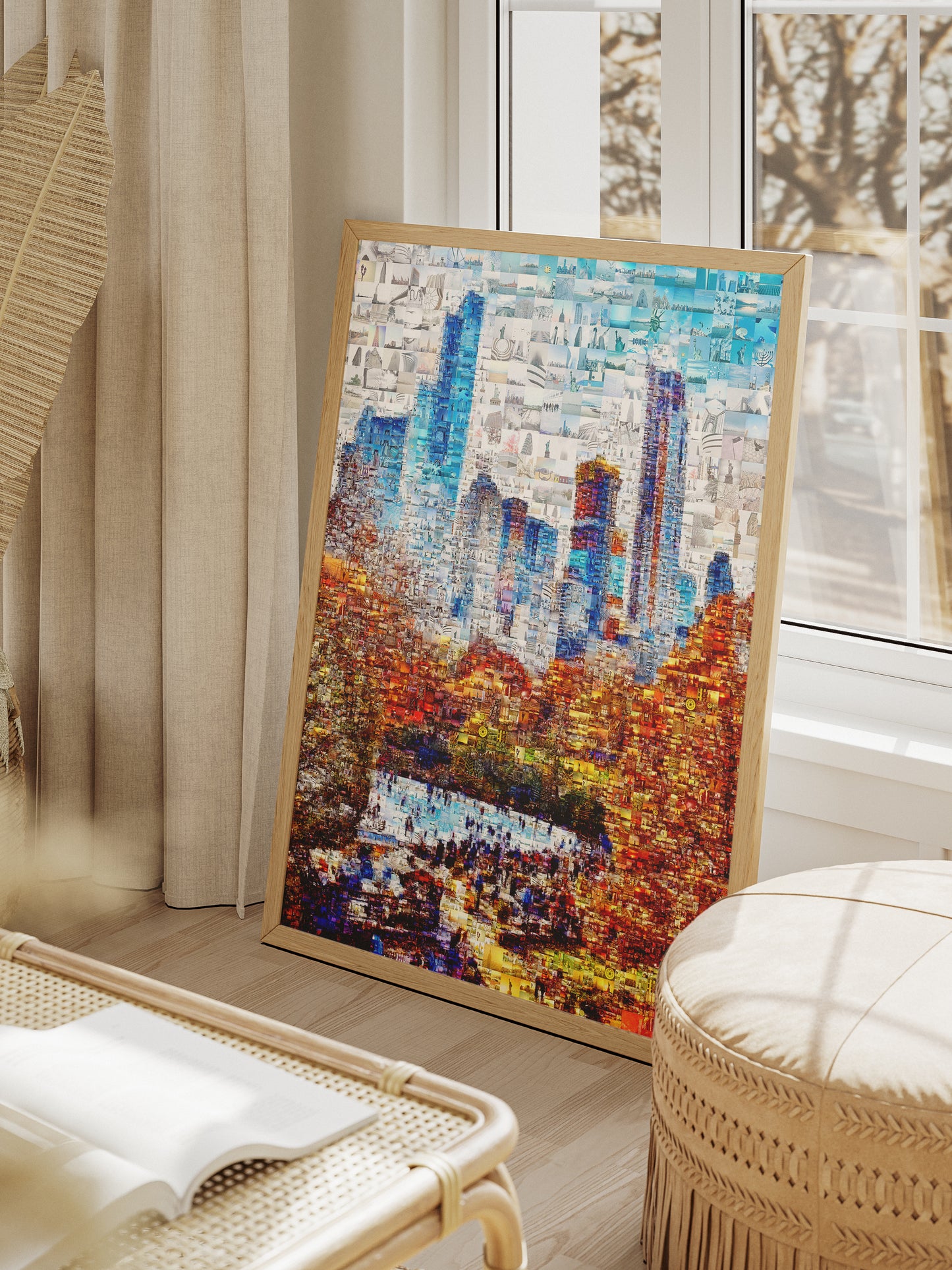 Stunning Urban Mosaic Art: A Colorful Skyline of City Life - Perfect Wall Decoration AtelierMosaics