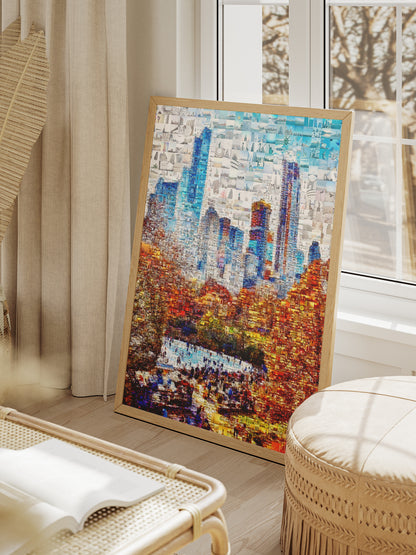 Stunning Urban Mosaic Art: A Colorful Skyline of City Life - Perfect Wall Decoration AtelierMosaics