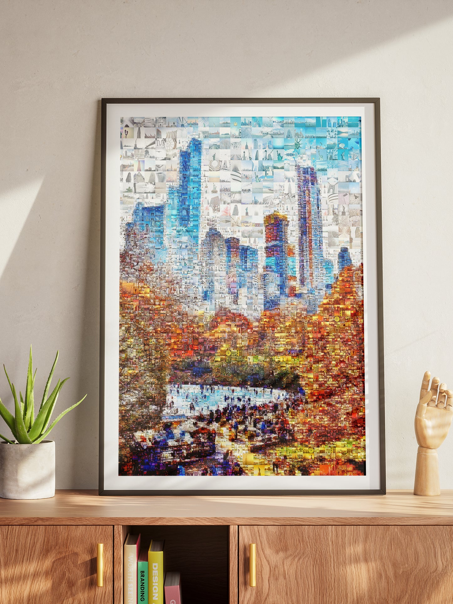 Stunning Urban Mosaic Art: A Colorful Skyline of City Life - Perfect Wall Decoration AtelierMosaics