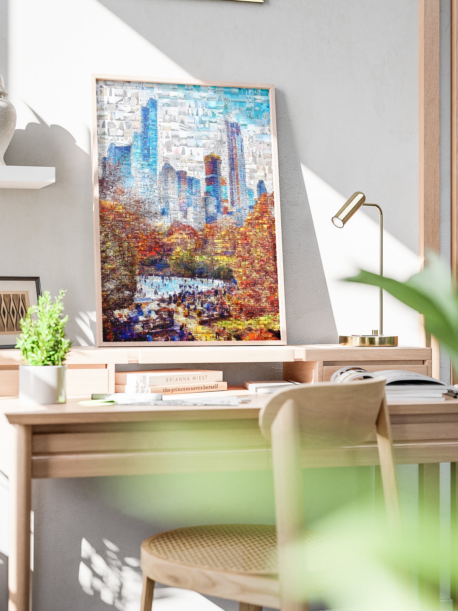 Stunning Urban Mosaic Art: A Colorful Skyline of City Life - Perfect Wall Decoration AtelierMosaics