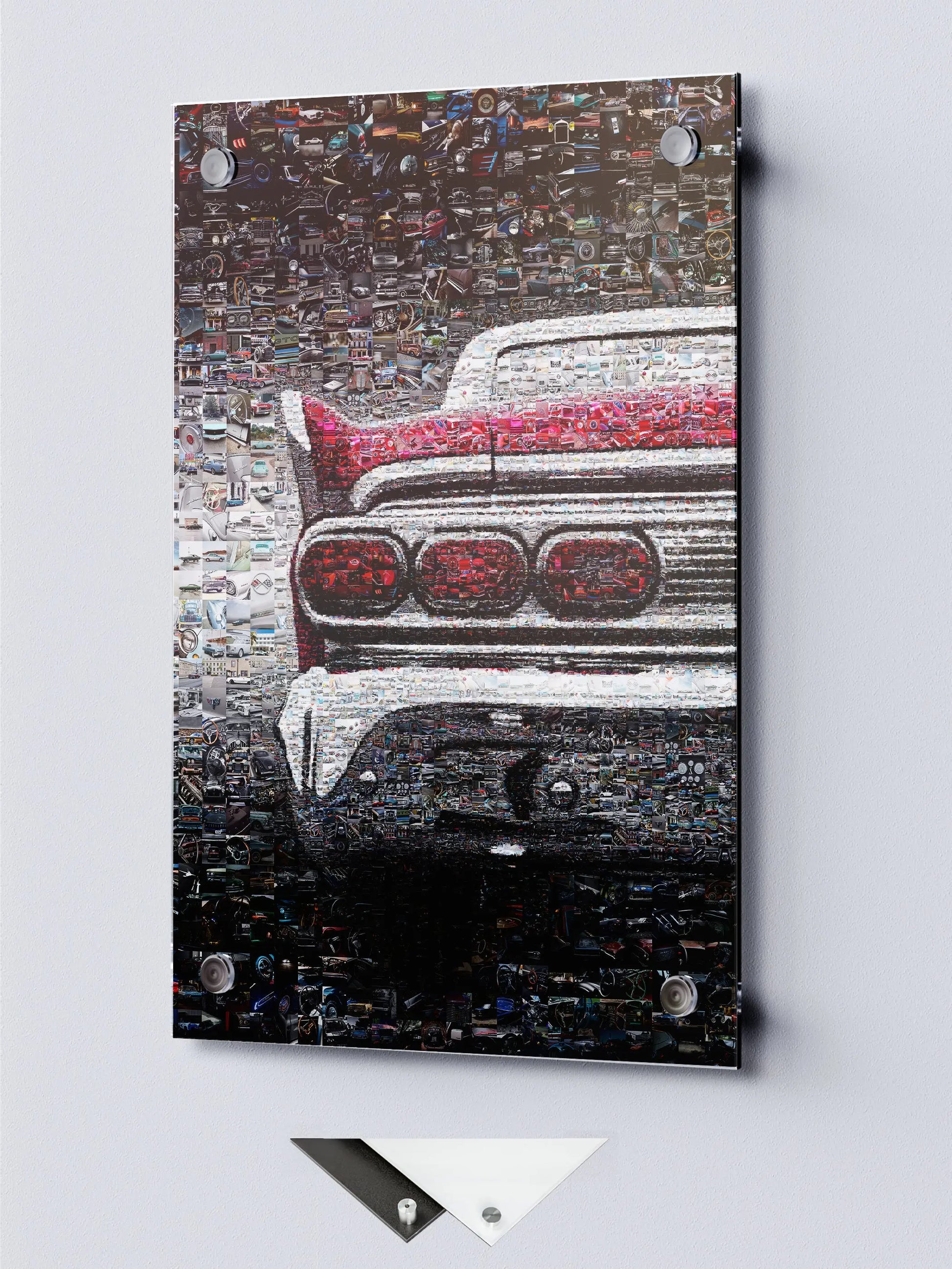 Stunning Mosaic Artwork of Classic Car Tail - Unique Wall Decor for Auto Enthusiasts AtelierMosaics