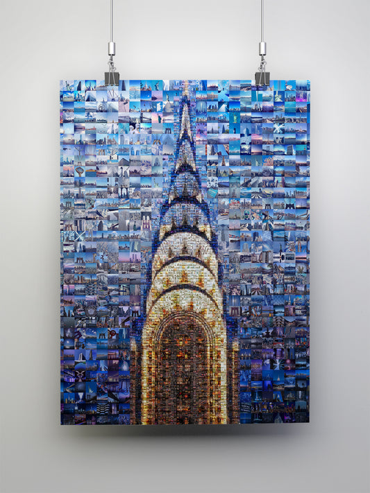 Stunning Chrysler Building Mosaic Art - A Unique Wall Décor for Modern Homes and Offices