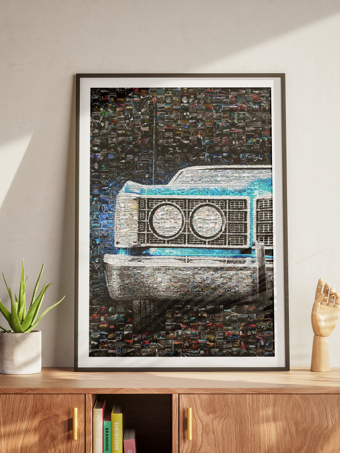 Stunning Mosaic Artwork of Classic Cars - Unique Wall Decor for Auto Enthusiasts AtelierMosaics