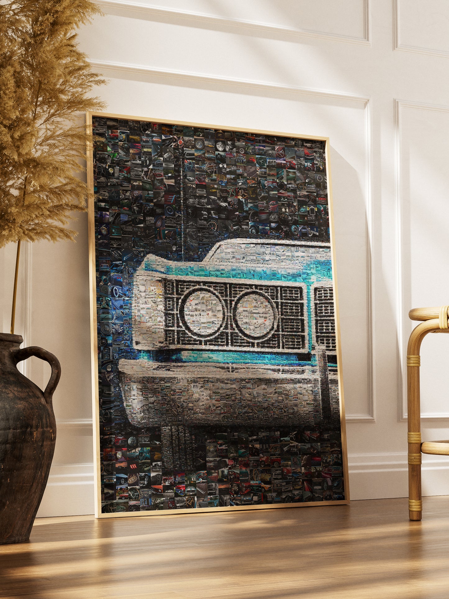 Stunning Mosaic Artwork of Classic Cars - Unique Wall Decor for Auto Enthusiasts AtelierMosaics