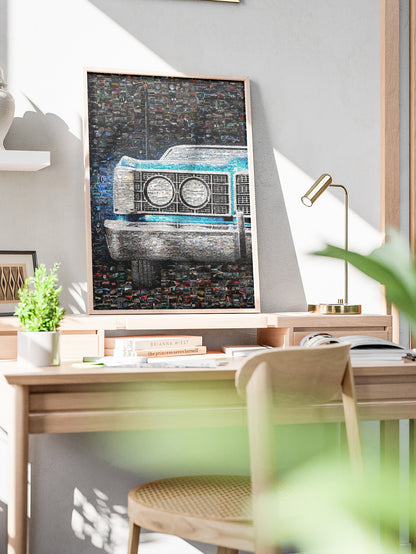 Stunning Mosaic Artwork of Classic Cars - Unique Wall Decor for Auto Enthusiasts AtelierMosaics