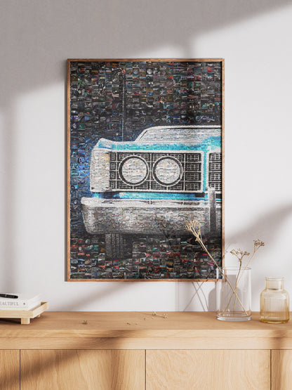 Stunning Mosaic Artwork of Classic Cars - Unique Wall Decor for Auto Enthusiasts AtelierMosaics