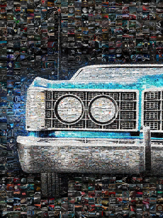 Stunning Mosaic Artwork of Classic Cars - Unique Wall Decor for Auto Enthusiasts AtelierMosaics