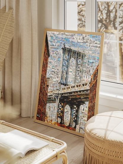 Stunning Mosaic Artwork of Brooklyn Bridge - Unique Wall Art for Home & Office Decor AtelierMosaics