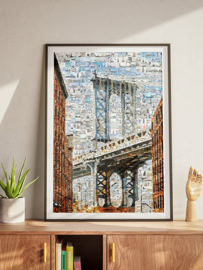 Stunning Mosaic Artwork of Brooklyn Bridge - Unique Wall Art for Home & Office Decor AtelierMosaics
