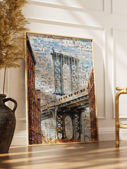 Stunning Mosaic Artwork of Brooklyn Bridge - Unique Wall Art for Home & Office Decor AtelierMosaics