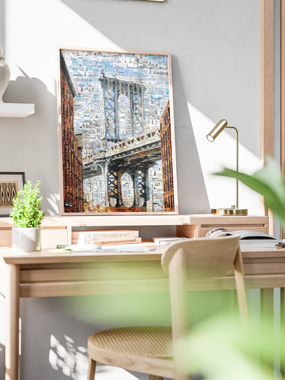 Stunning Mosaic Artwork of Brooklyn Bridge - Unique Wall Art for Home & Office Decor AtelierMosaics