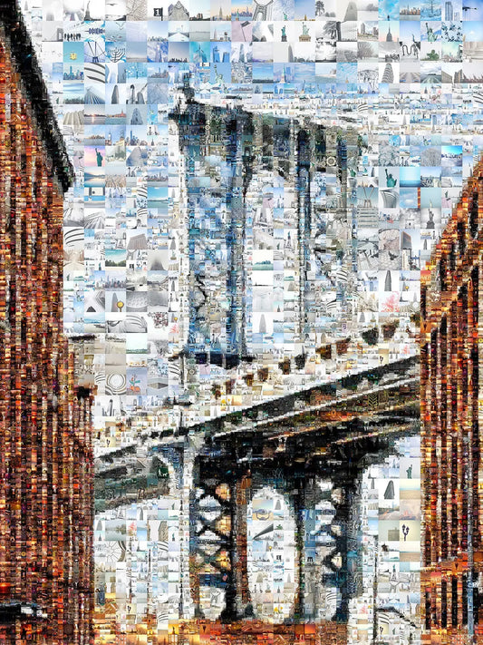 Stunning Mosaic Artwork of Brooklyn Bridge - Unique Wall Art for Home & Office Decor AtelierMosaics