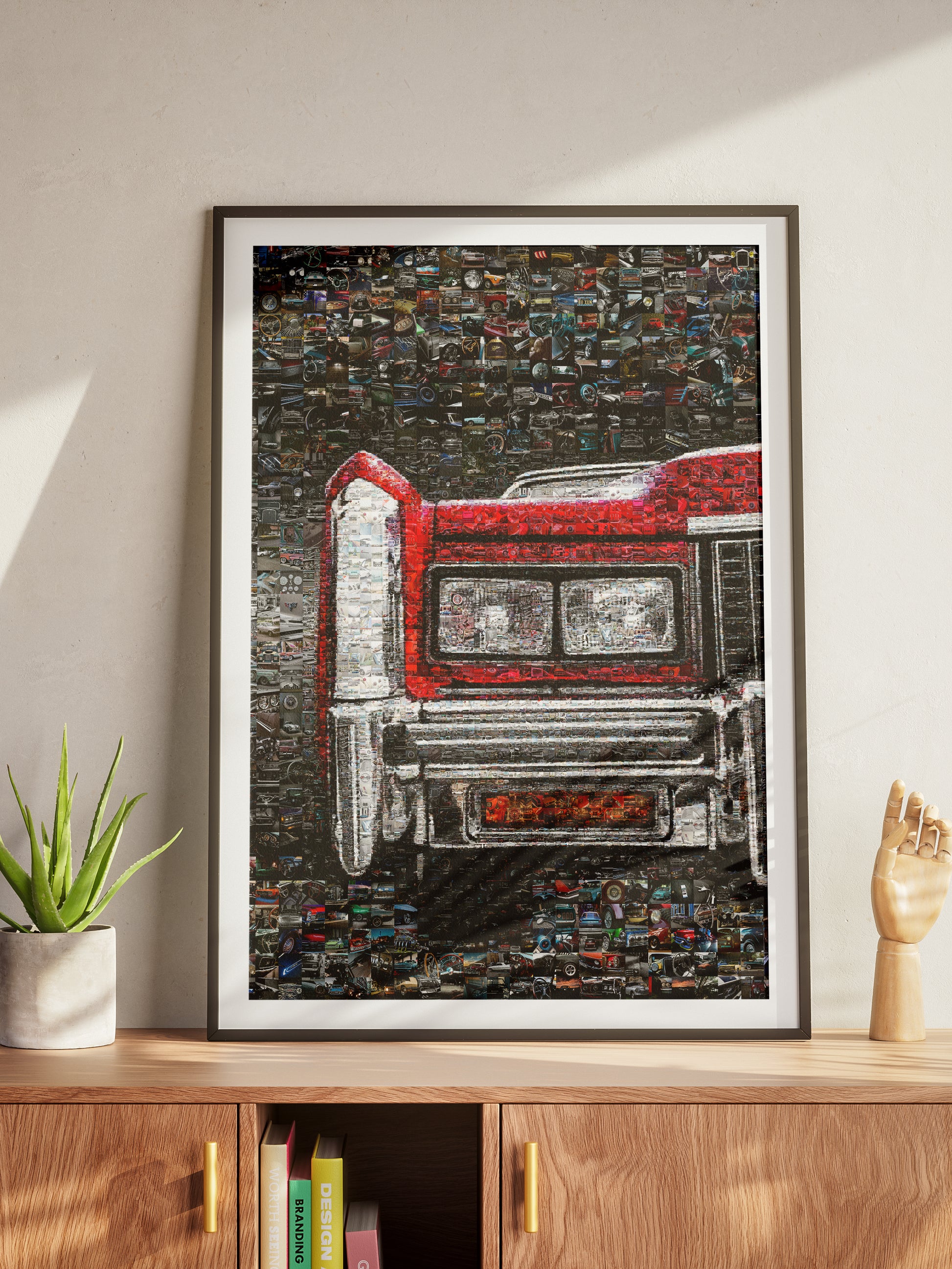 Vibrant Mosaic Art of Classic Cars | Unique Automotive Wall Decor for Car Enthusiasts AtelierMosaics