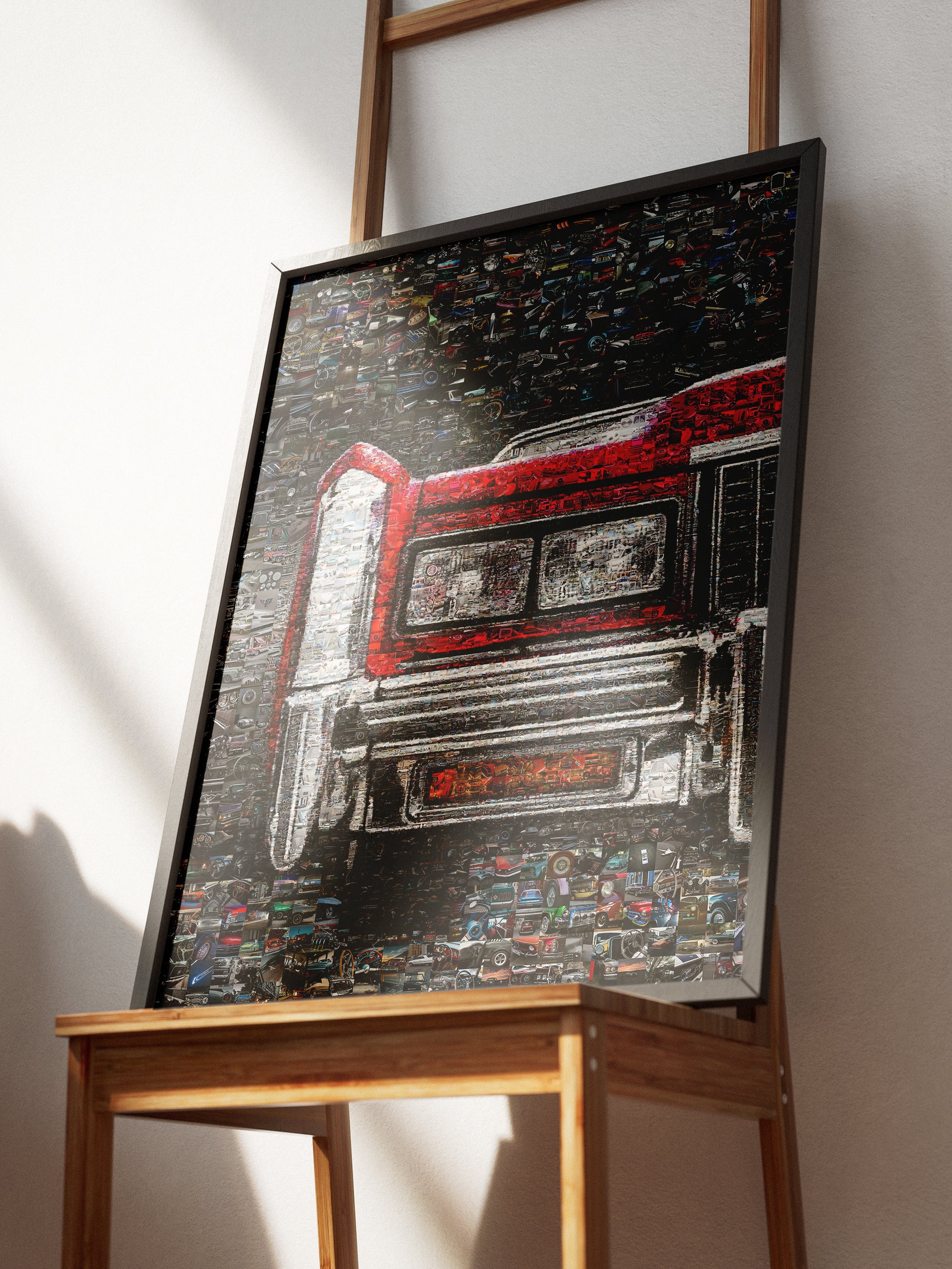 Vibrant Mosaic Art of Classic Cars | Unique Automotive Wall Decor for Car Enthusiasts AtelierMosaics